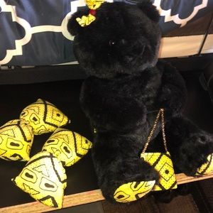 TeddyBear (African Print) w Purse/Pillows
